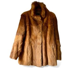 Vintage Genuine Fox Fur Coat – German Furrier Echt Pelz – Size 44 (US 12–14)